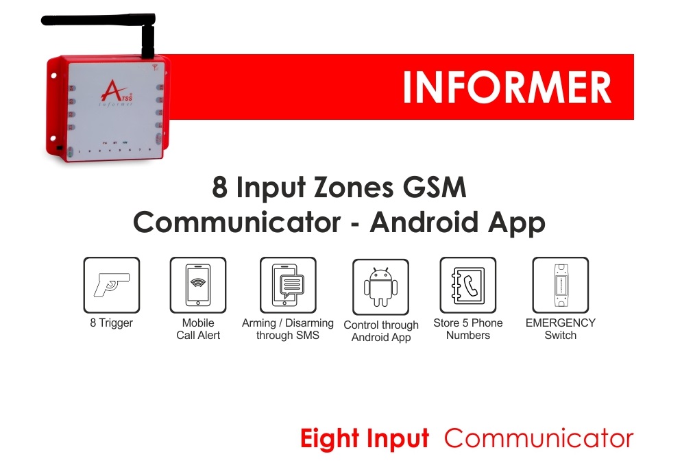 GSM Communicator, Active-Informer 8 Input Zones 