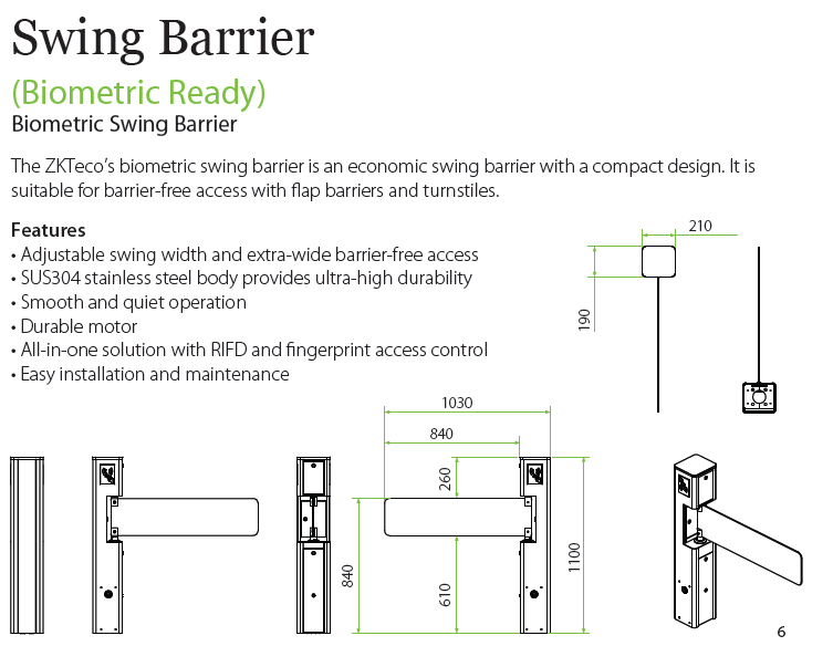 Swing Barrier sbt1000s