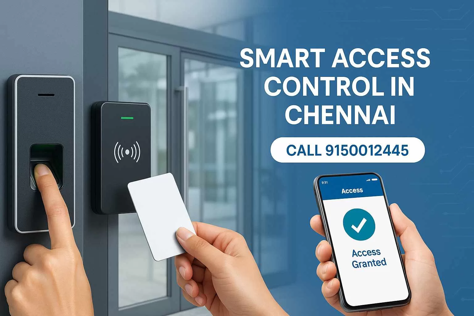 Access control system installed at a commercial building in Chennai