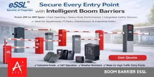Boom Barrier ESSL Chennai installed at apartment gate with RFID vehicle access control system