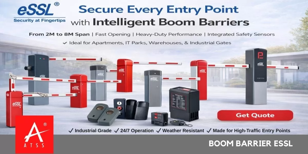 Boom Barrier ESSL Chennai installed at apartment gate with RFID vehicle access control system