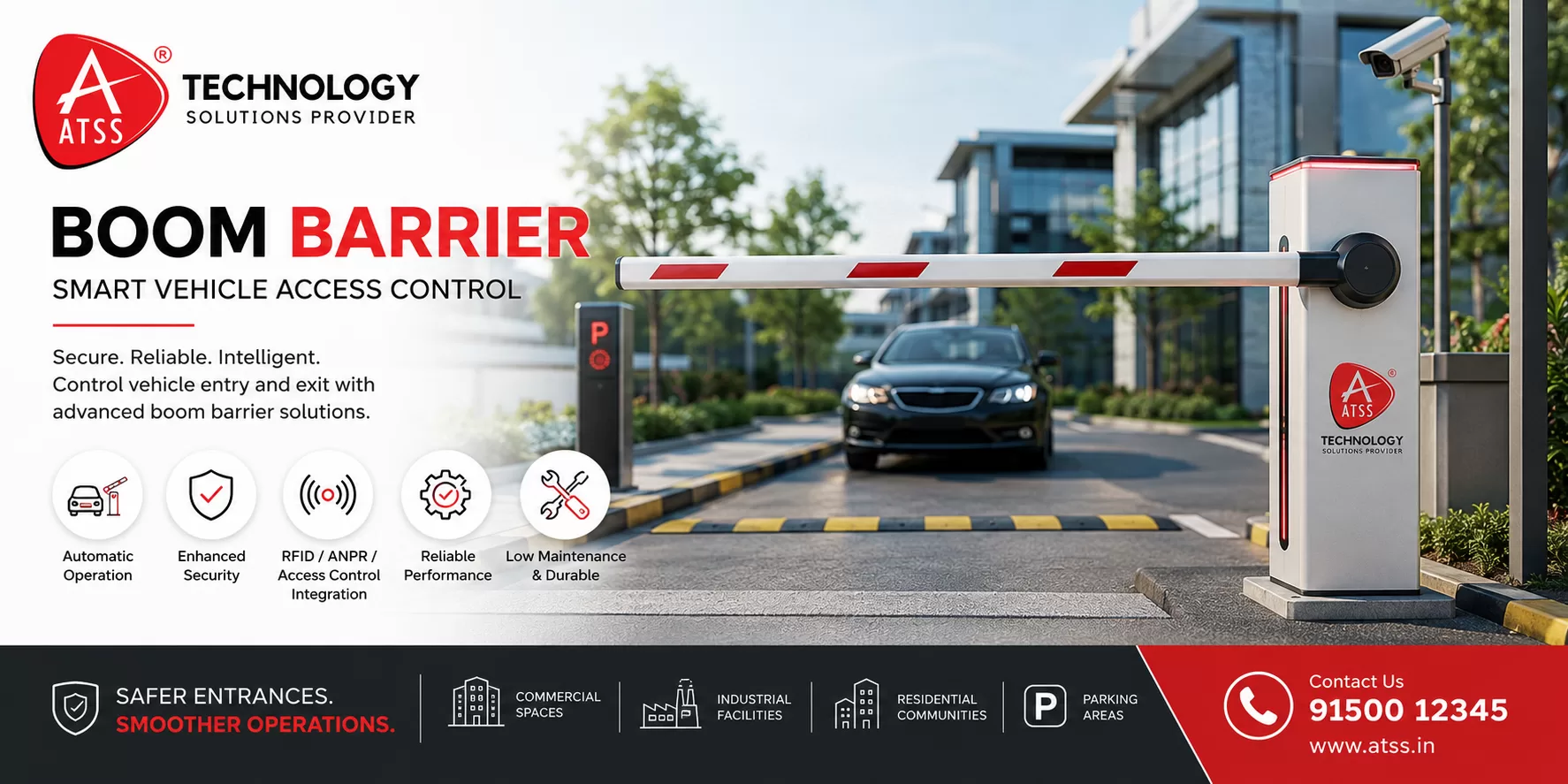 Automatic boom barrier for vehicle access control in Chennai