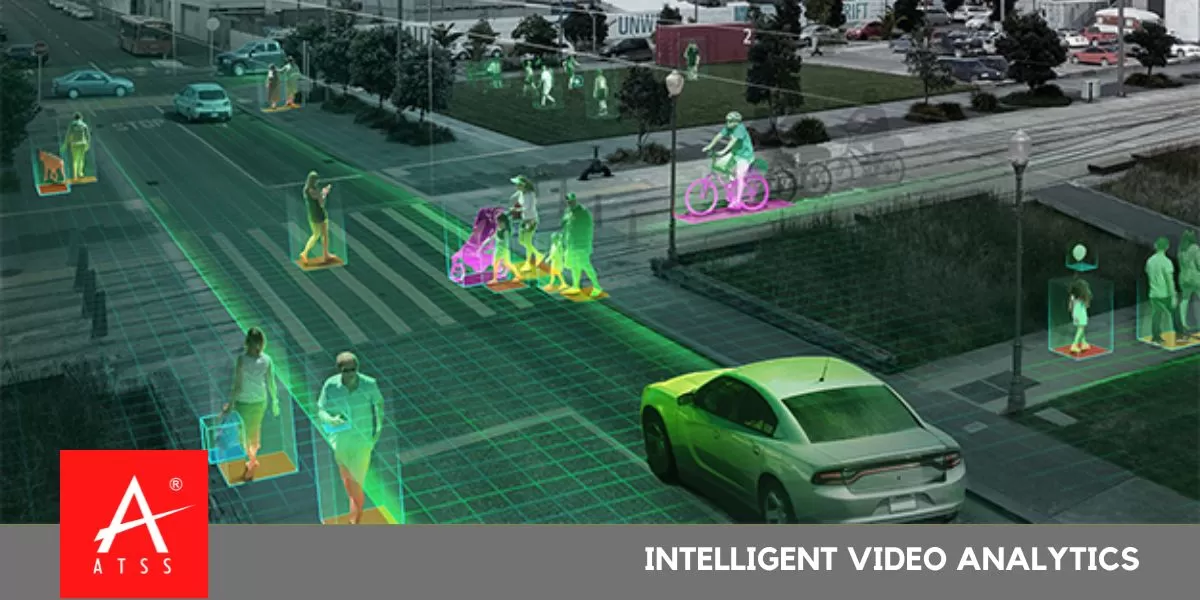 CCTV system powered by Intelligent Video Analytics monitoring a public area